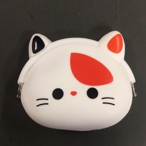 Silicone White Cat Hasp Coin Purse